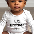 Personalised Little Brother Baby Outfit: Bib, Vest, Baby Grow