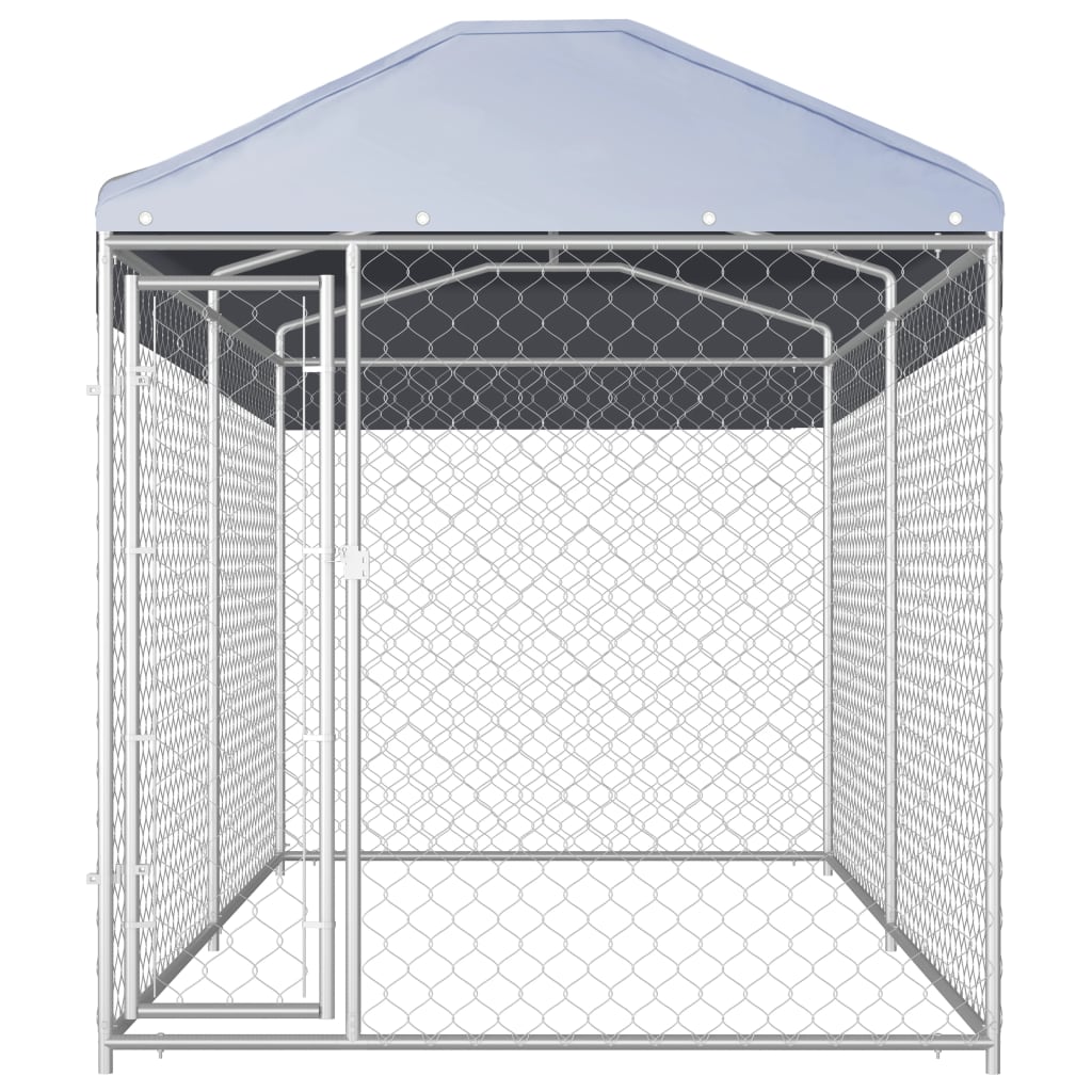 NNEVL Outdoor Dog Kennel with Canopy Top 382x192x225 cm