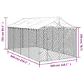 NNEVL Outdoor Dog Kennel with Roof Silver 3x6x2.5 m Galvanised Steel