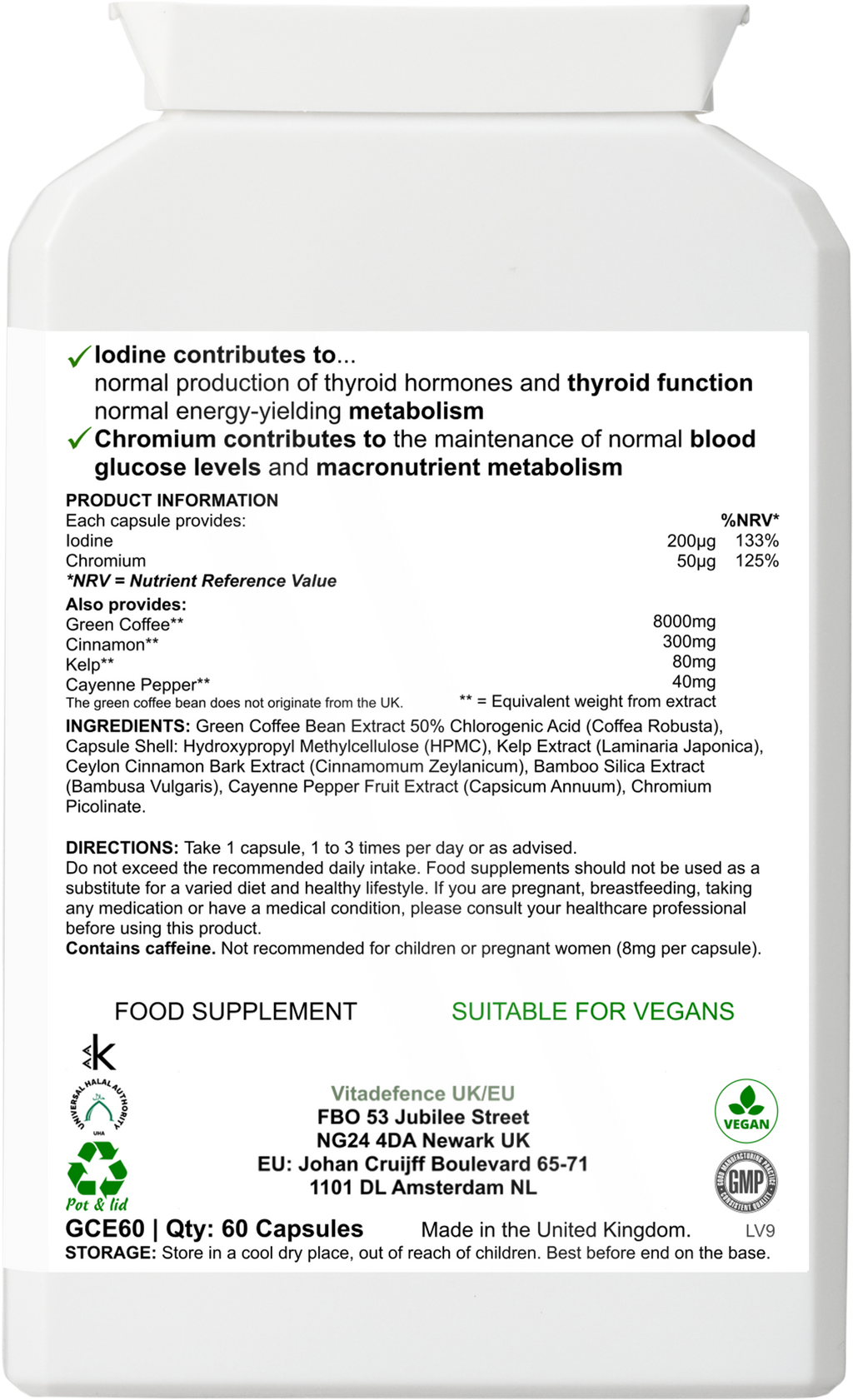 Green Coffee Multi | With Chromium, Iodine & Botanicals – 60 Vegan Capsules