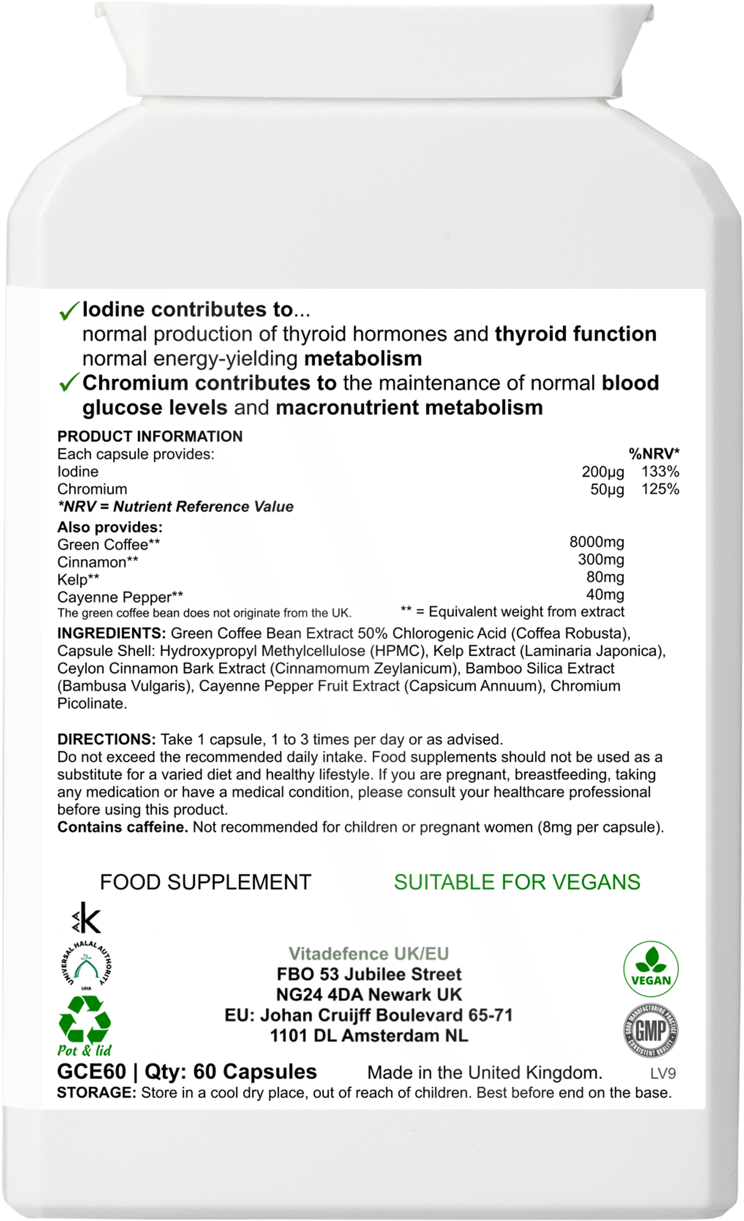 Green Coffee Multi | With Chromium, Iodine & Botanicals – 60 Vegan Capsules