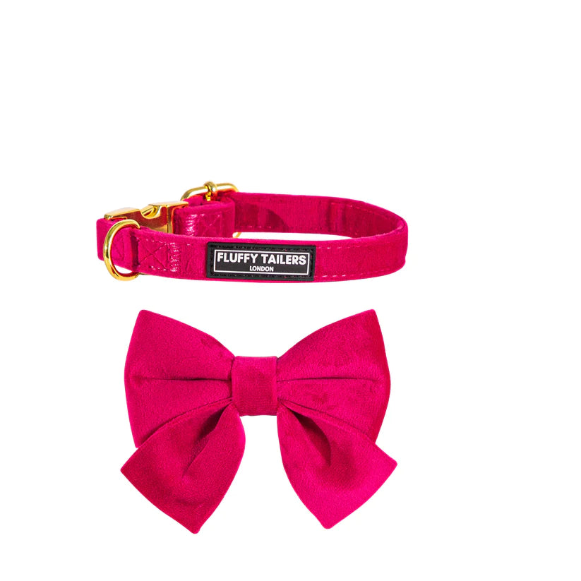 Pretty in Pink Collection- Dog Harness, Collar, Bow Tie, Lead and Poop Bag Holder by Fluffy Tailers