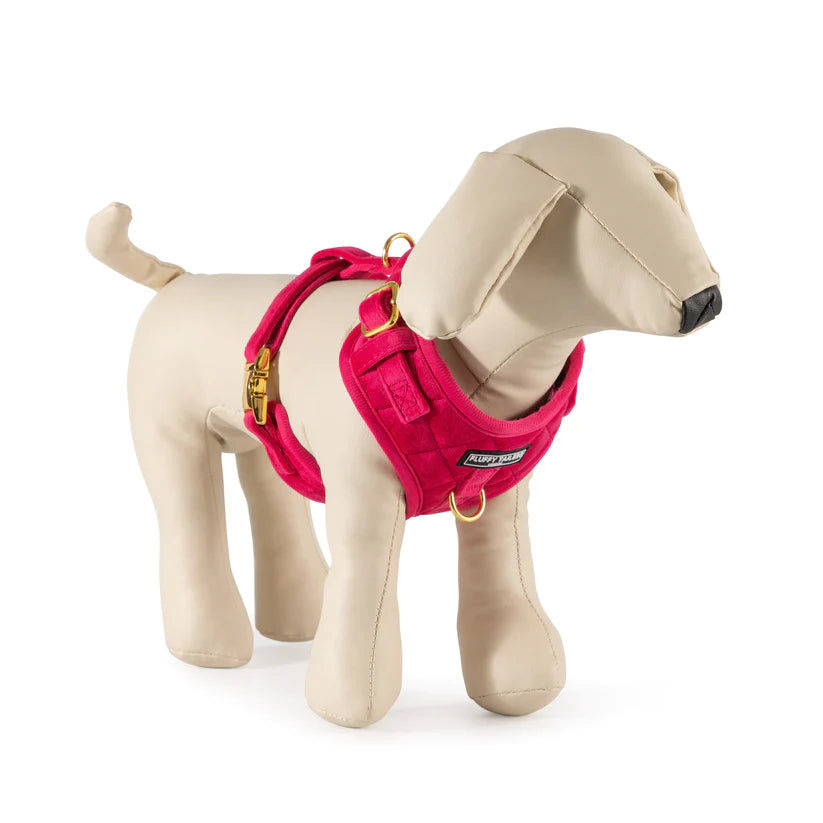 Pretty in Pink Collection- Dog Harness, Collar, Bow Tie, Lead and Poop Bag Holder by Fluffy Tailers