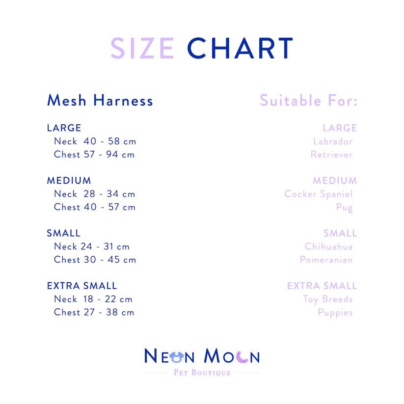 The Luna Mesh Dog Harness - by Neon Moon Pet Boutique