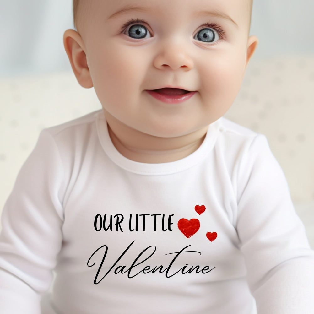 Our Little Valentine Baby Outfit: Bib, Vest, Baby Grow