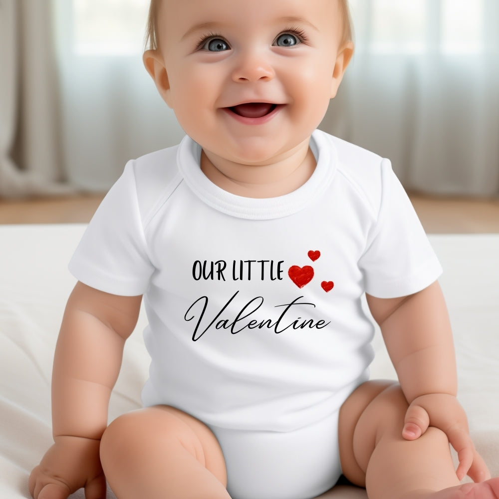 Our Little Valentine Baby Outfit: Bib, Vest, Baby Grow