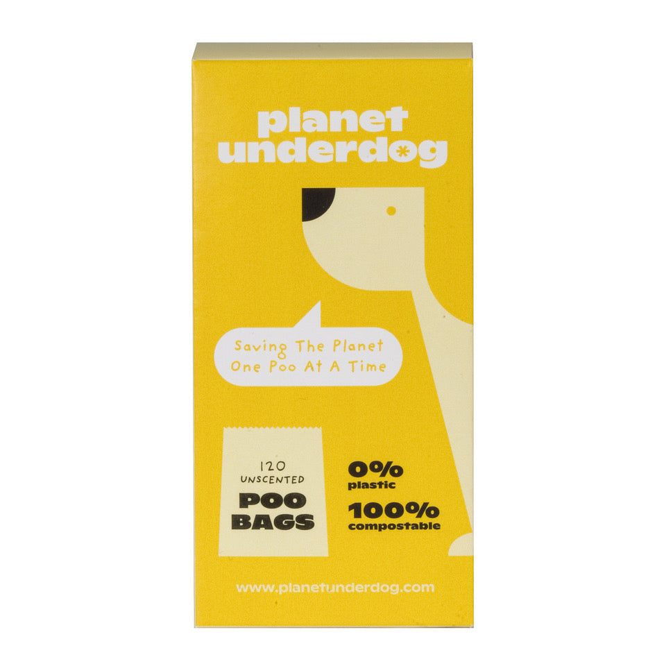 120 Planet Underdog Compostable Dog Poop Bags - Yellow Box