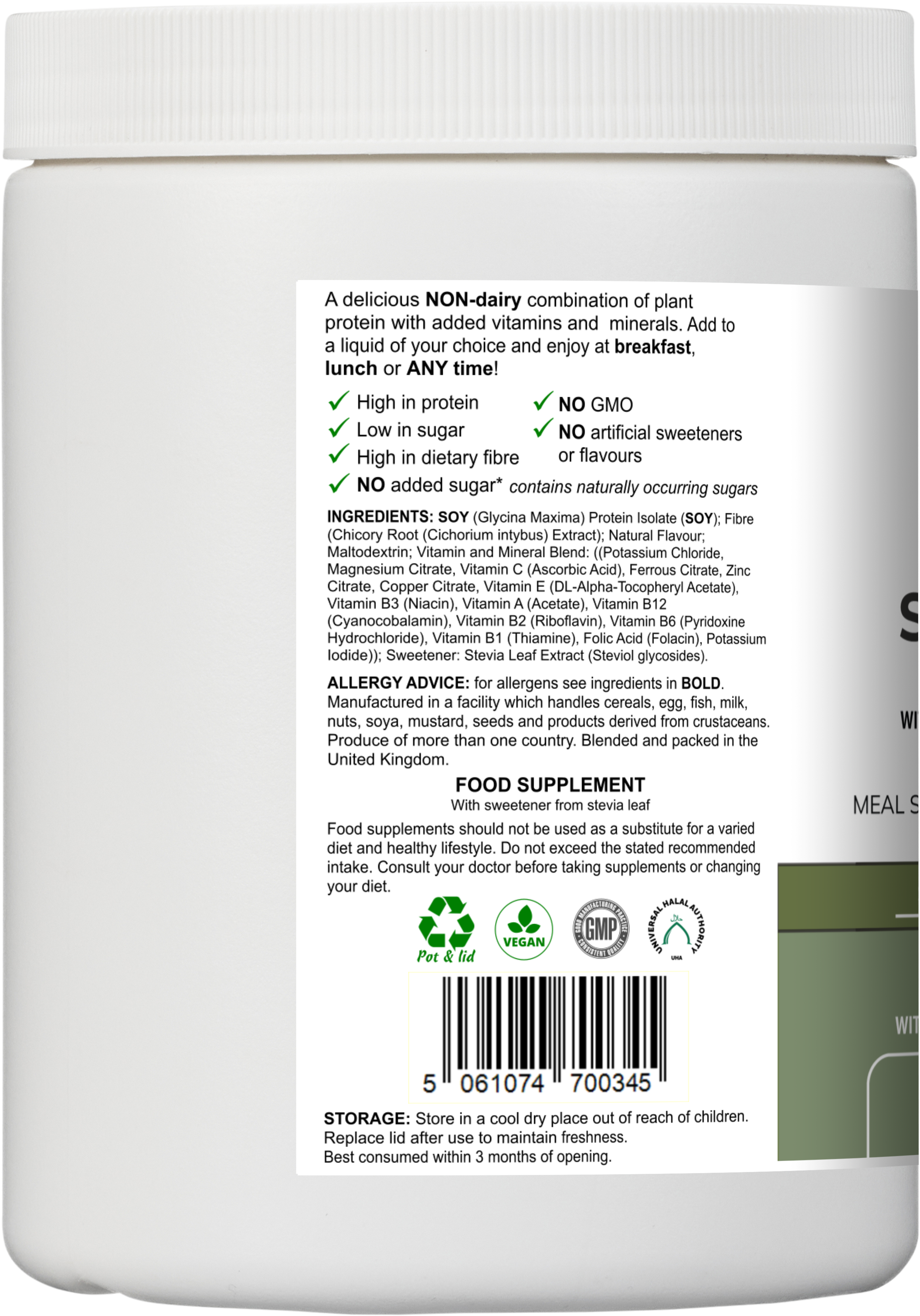 Soy Fibre Multi | Vanilla Flavour Protein Powder with Vitamins & Minerals – 300 g