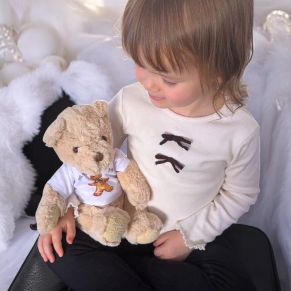Personalised Luxury Teddy Bear Pink Initial & Teddies Shirt