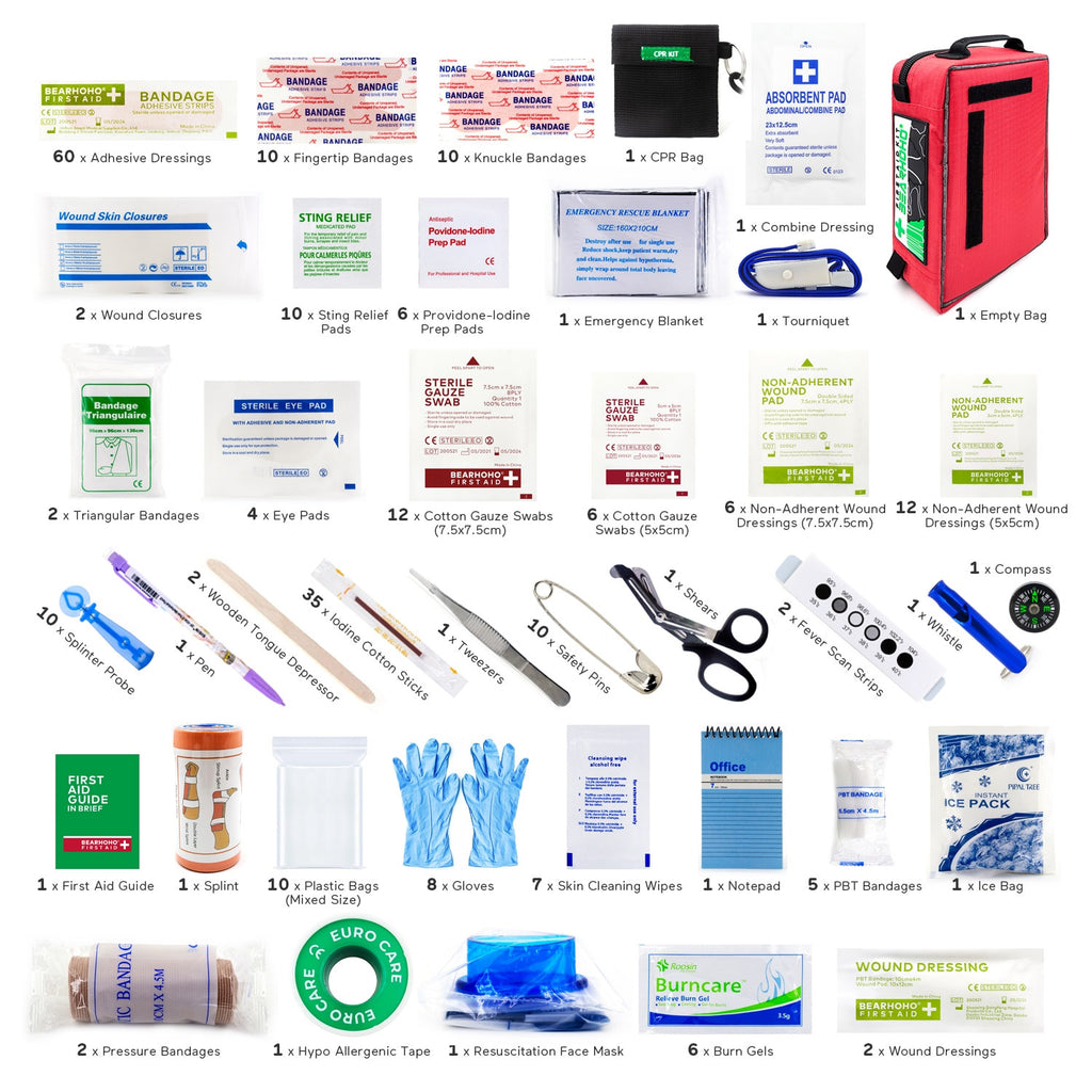 255 pcs First Aid Kit 4 Section Portable Trauma Bag Emergency Medical