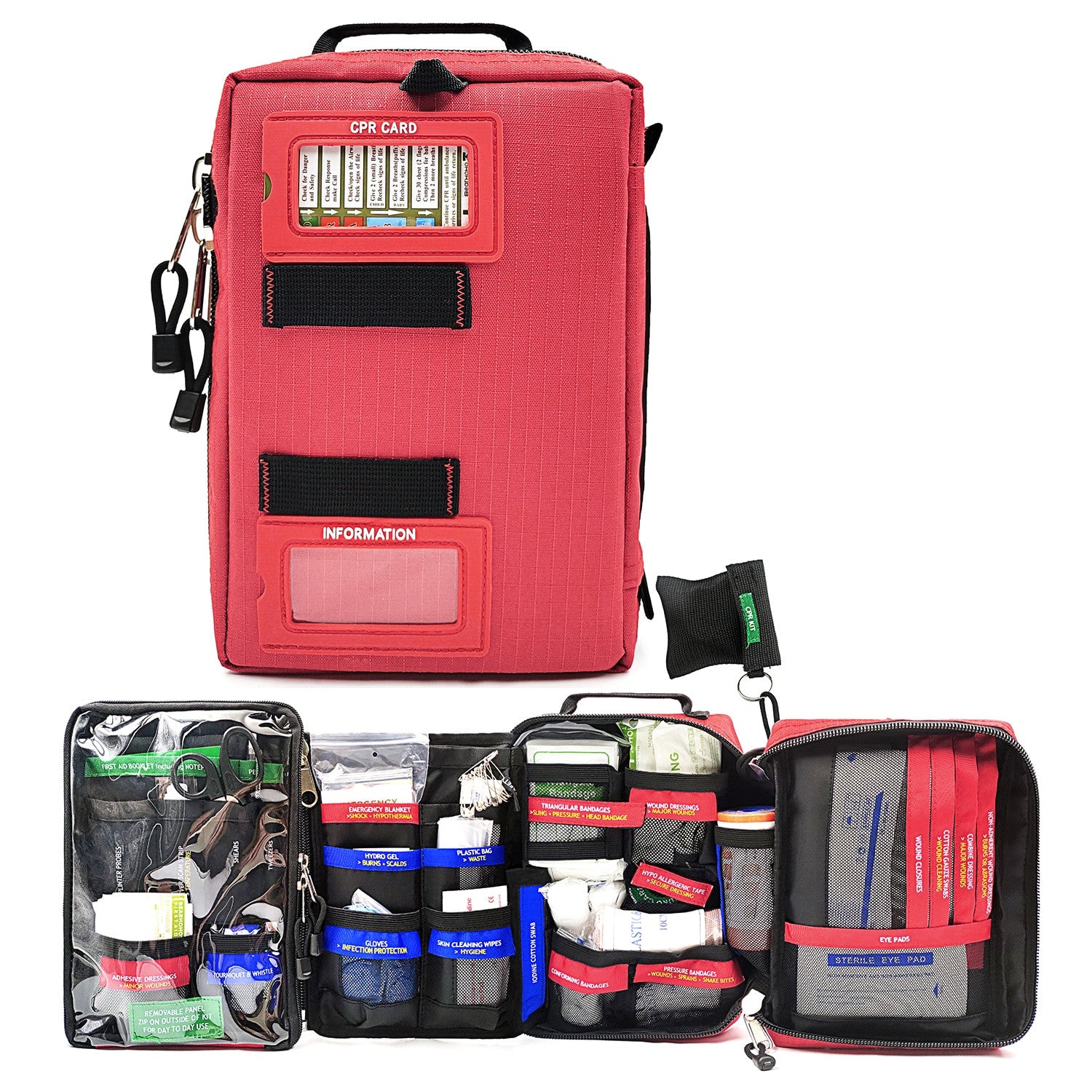 255 pcs First Aid Kit 4 Section Portable Trauma Bag Emergency Medical