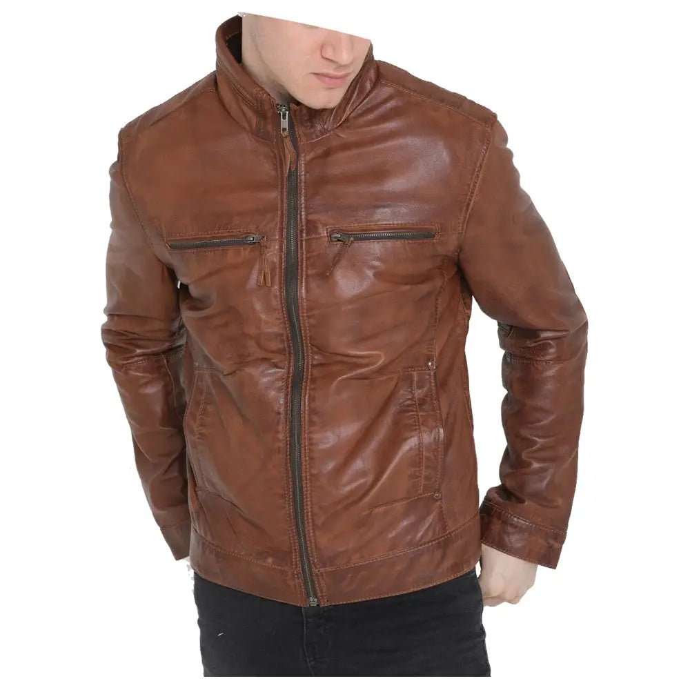 Men’s Brown Sheepskin Leather Jacket