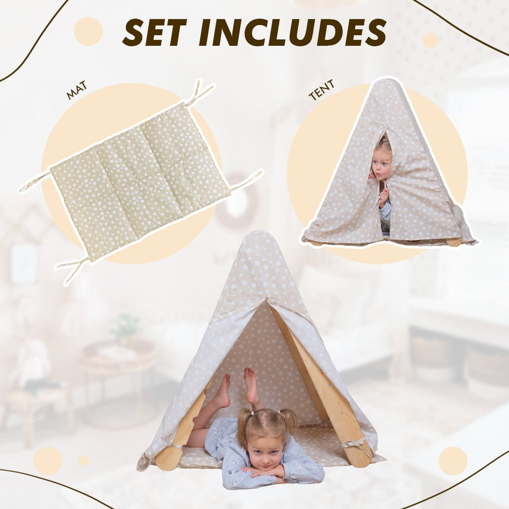 Play Tent Cover with Mat for Triangle Ladder
