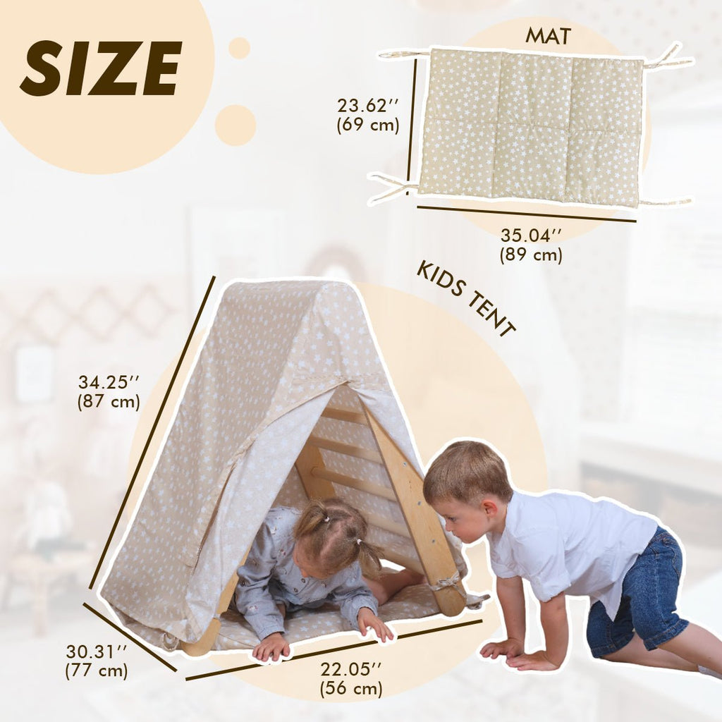 Play Tent Cover with Mat for Triangle Ladder