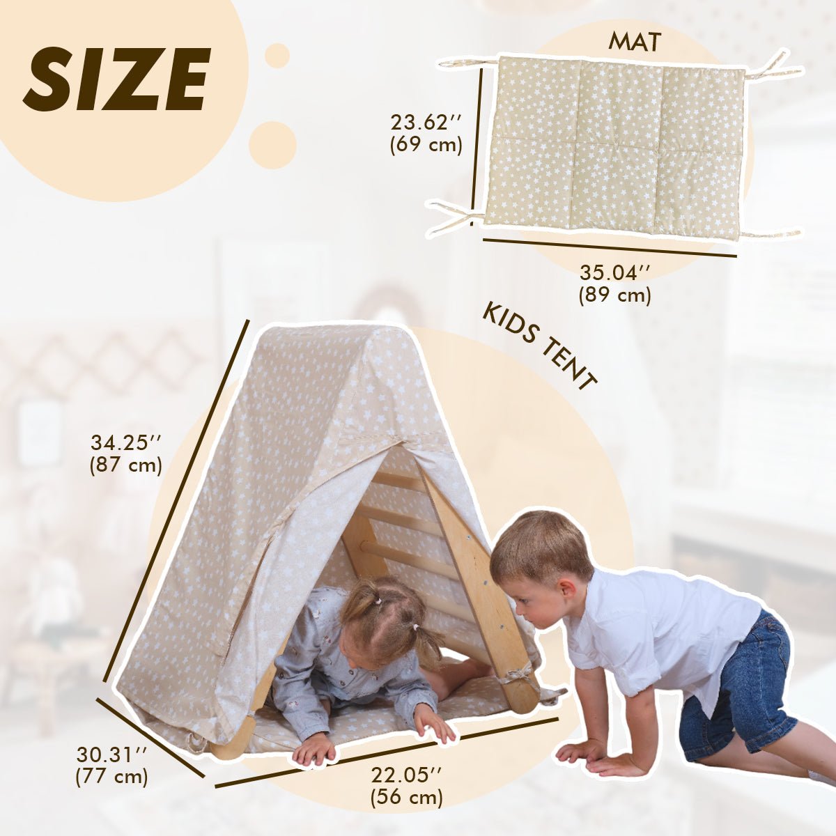 Play Tent Cover with Mat for Triangle Ladder