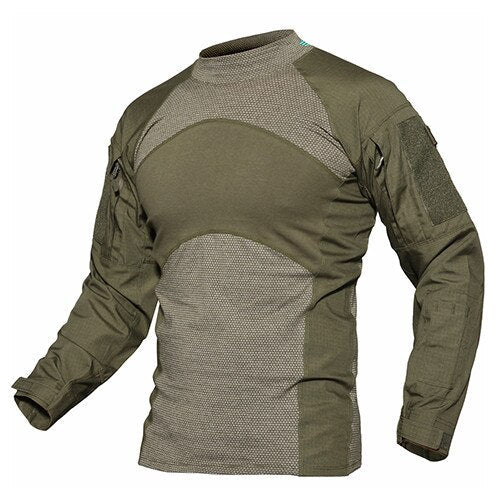 Mens T-shirts Long Sleeve Cotton Camouflage Tactical T Shirts Military Army Tshirts Man Airsoft Clothing